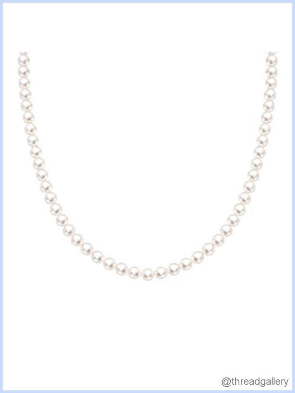 6mm Round White Pearl Choker Necklace with 2" Extender